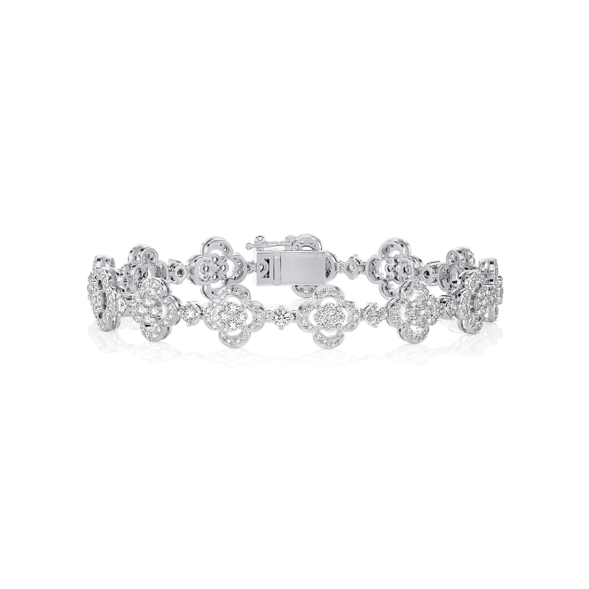 Lab Grown Diamond Charm Bracelet 14K Gold, 4.0 Ct, VS Clarity, F-G Color