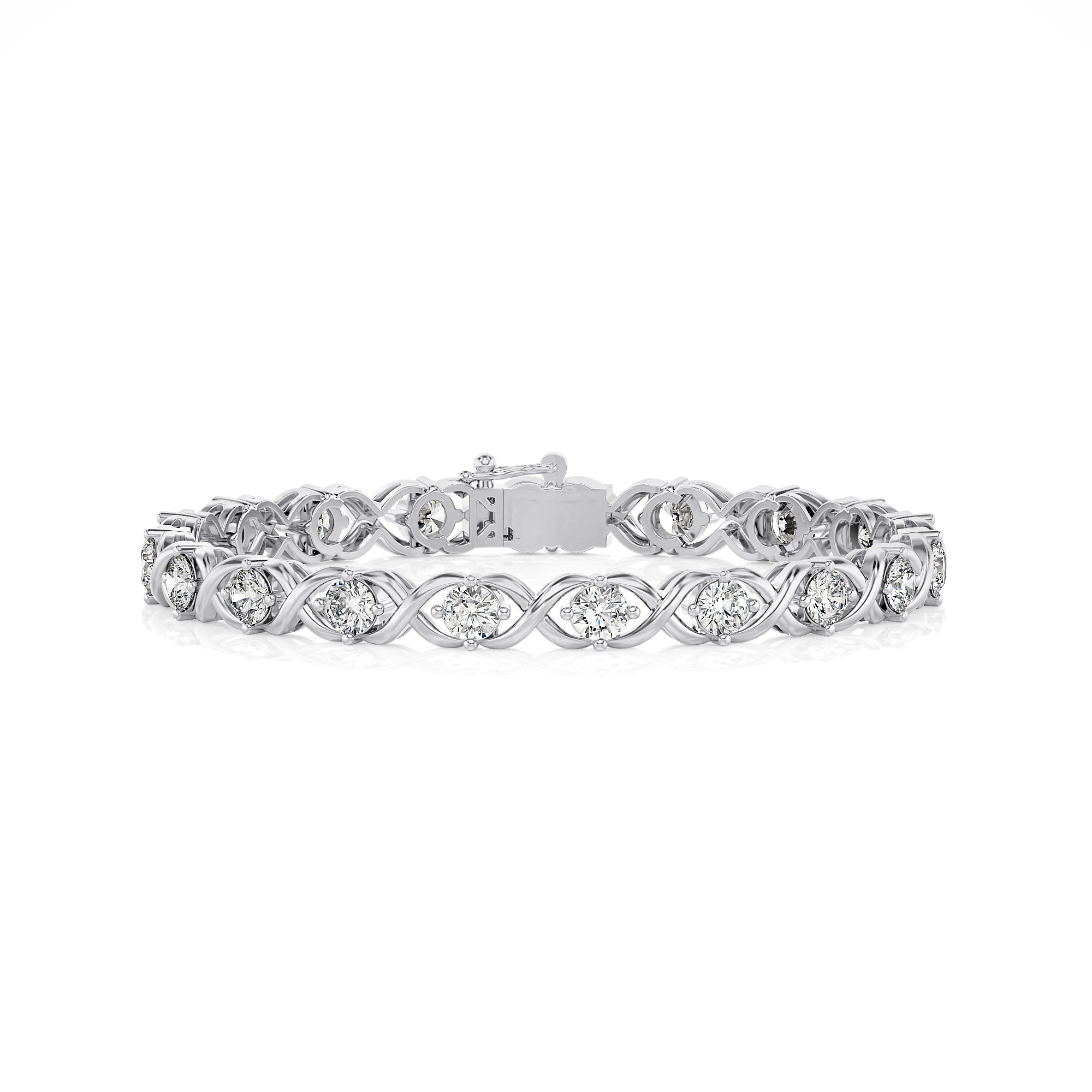 Lab Grown 5.0 Ct Diamond Tennis Bracelet 14K Gold, VS Clarity, F-G Color