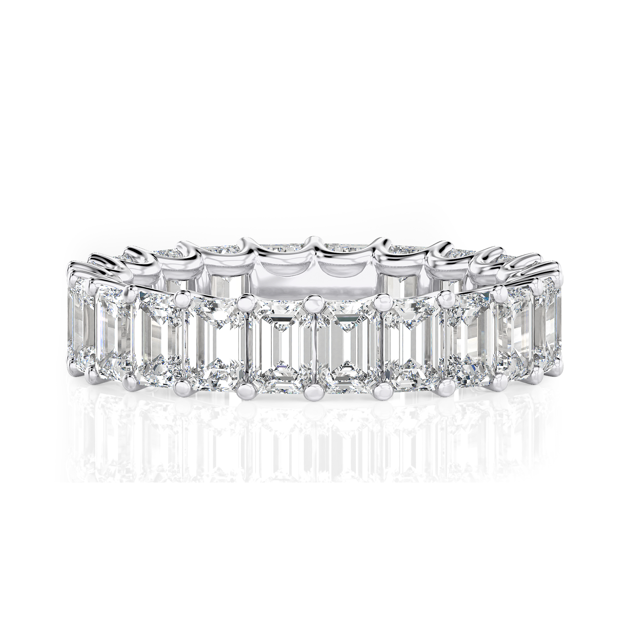 Lab Grown 1.50 Ct Diamond Emerald Eternity Ring 14K Gold (Vs1, F Color)