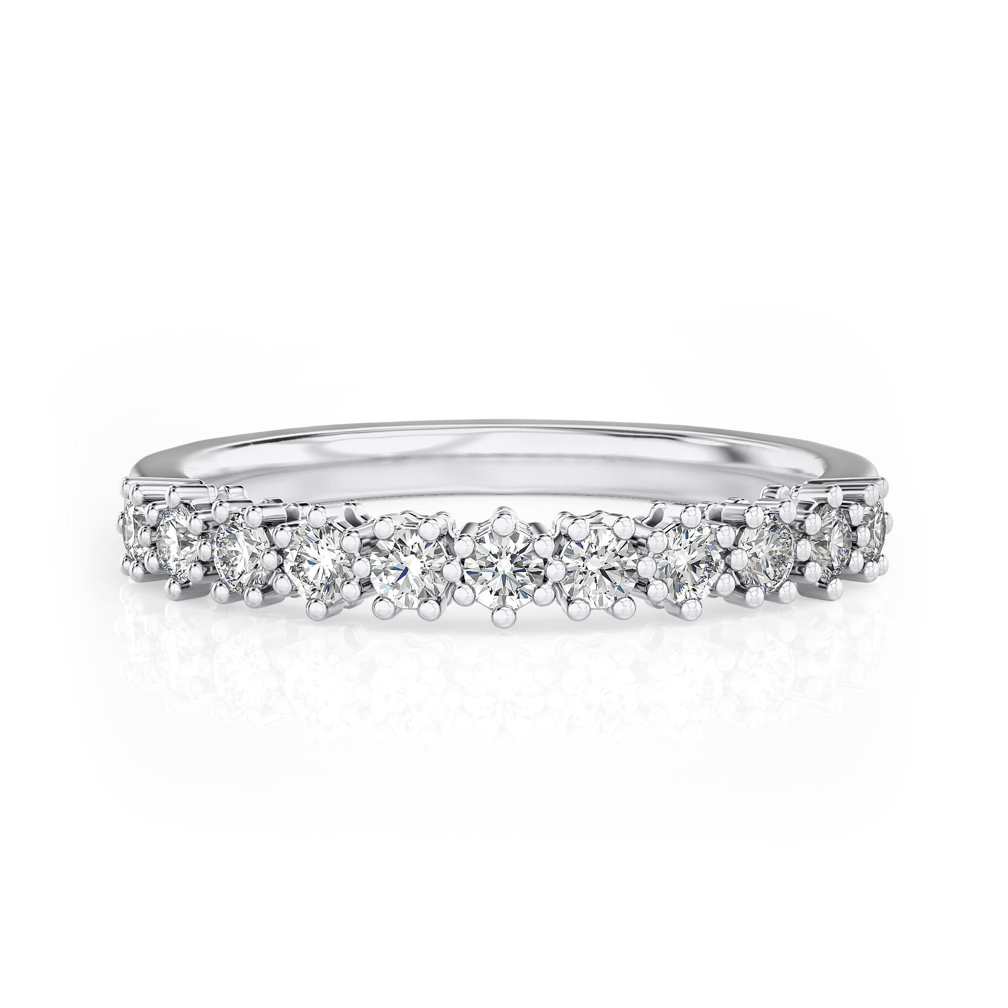 Lab Grown 0.5Ct Diamond Round Wedding Band Ring 14K Gold (VS, F Color)