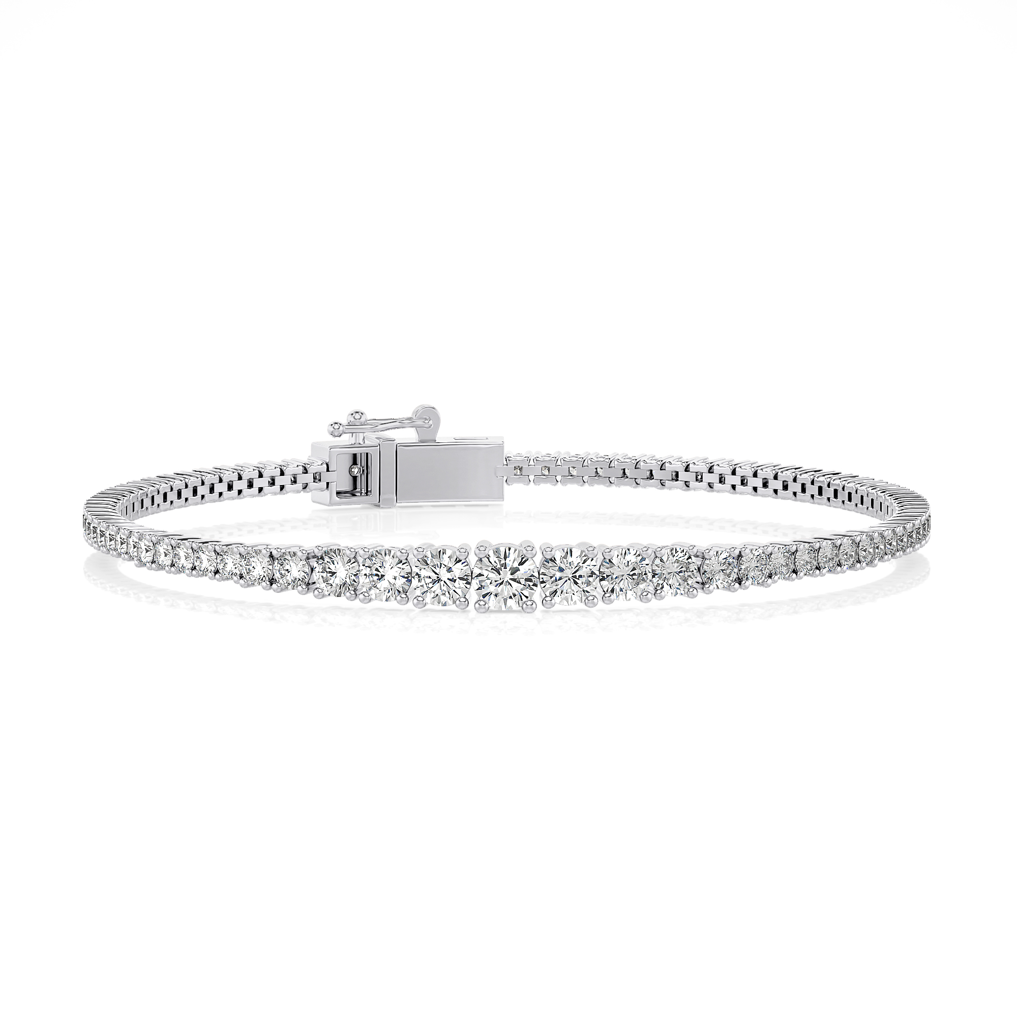Lab Grown 4.0 Ct Diamond Tennis Bracelet 14K Gold, VS Clarity, F-G Color
