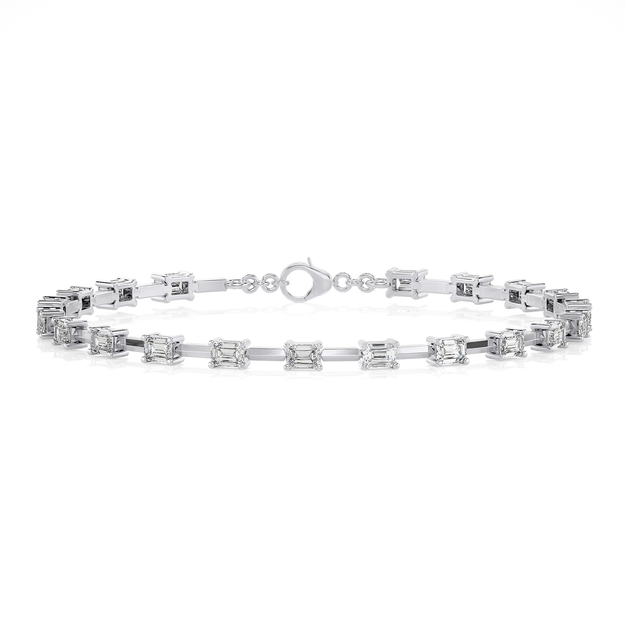 Lab Grown Diamond Link Charm Bracelet 14K Gold, 4.0Ct, VS, F-G Color