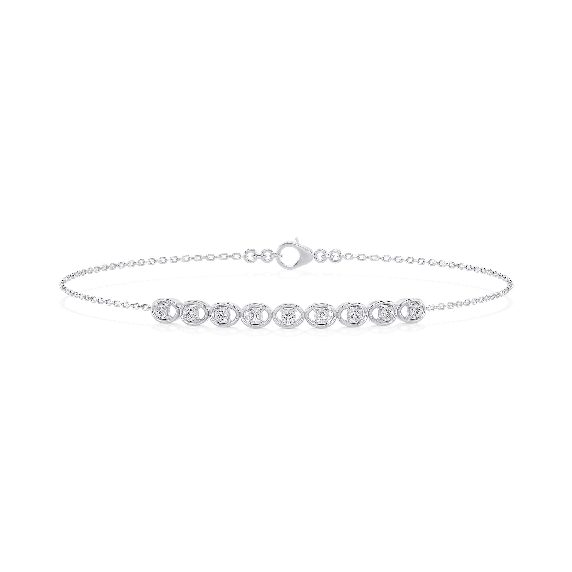 Lab Grown Diamond Charm Bracelet 0.15Ct 14K Gold (VS, F-G Color)