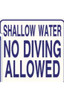 Pool Safety Sign - No Diving Allowed (SC Approved)