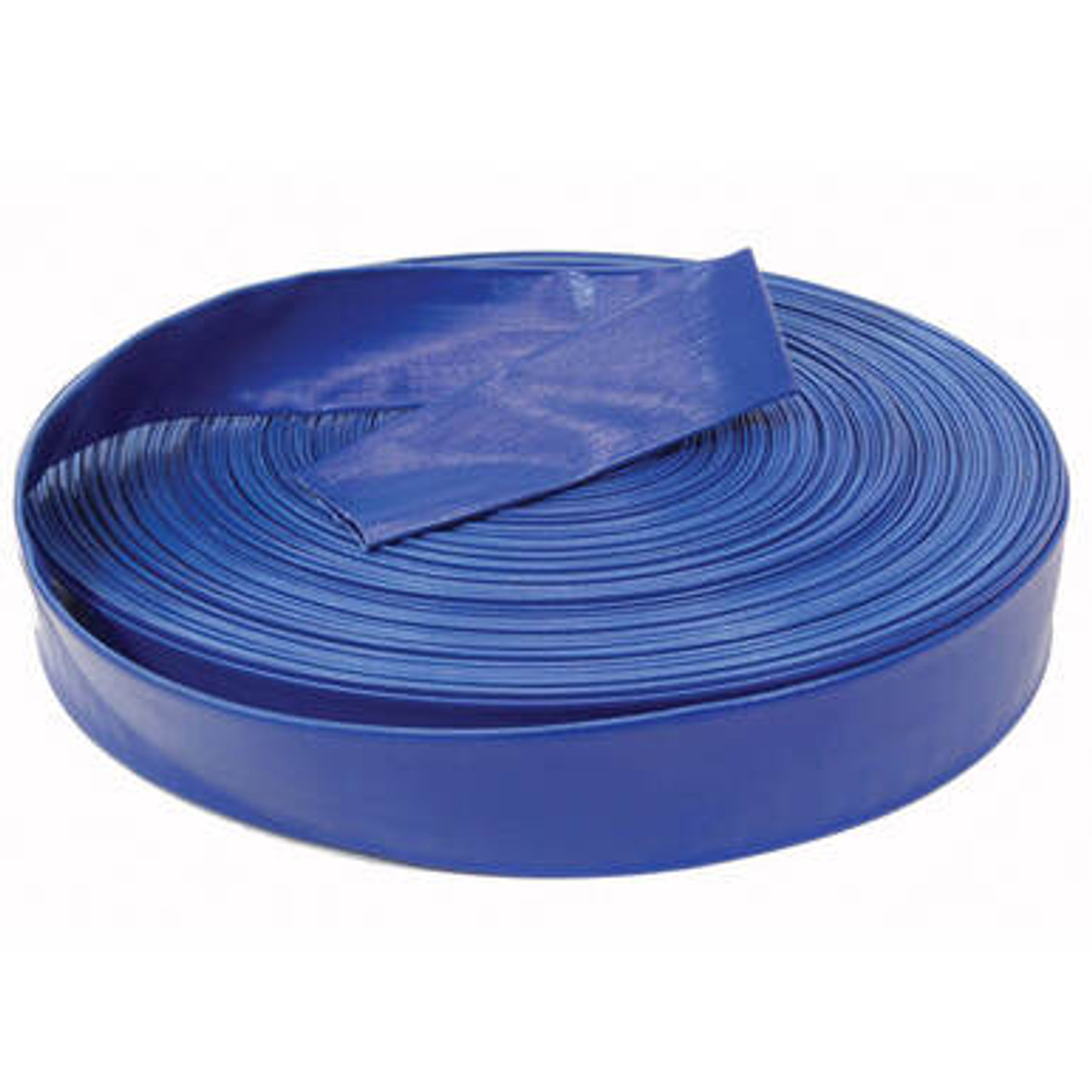 Pro Drain Hose 2''x 200'' Blue Poly Woven Fiber Hose for Back Washing or Draining