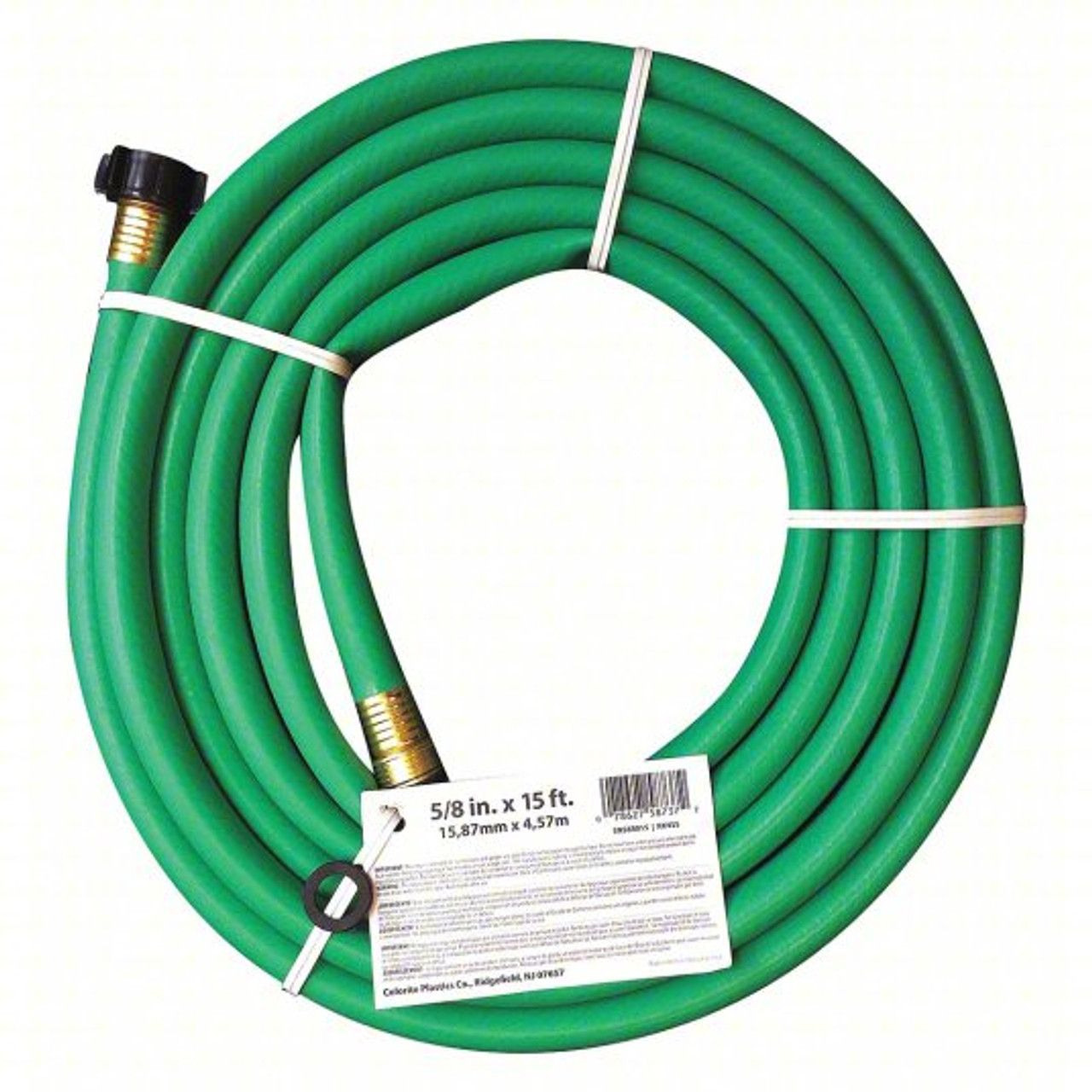 Water Hose: PVC, 5/8 in Inside Dia., 15 ft Lg, 3/4 in MGHT x 3/4 in FGHT, Varies