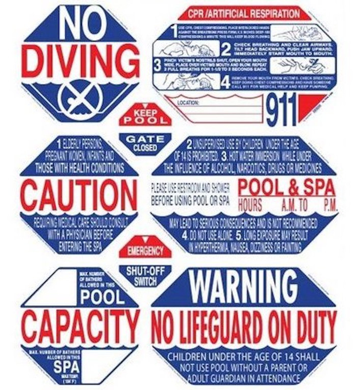 40"X48" 8-IN-1 CA POOL & SPA SIGN