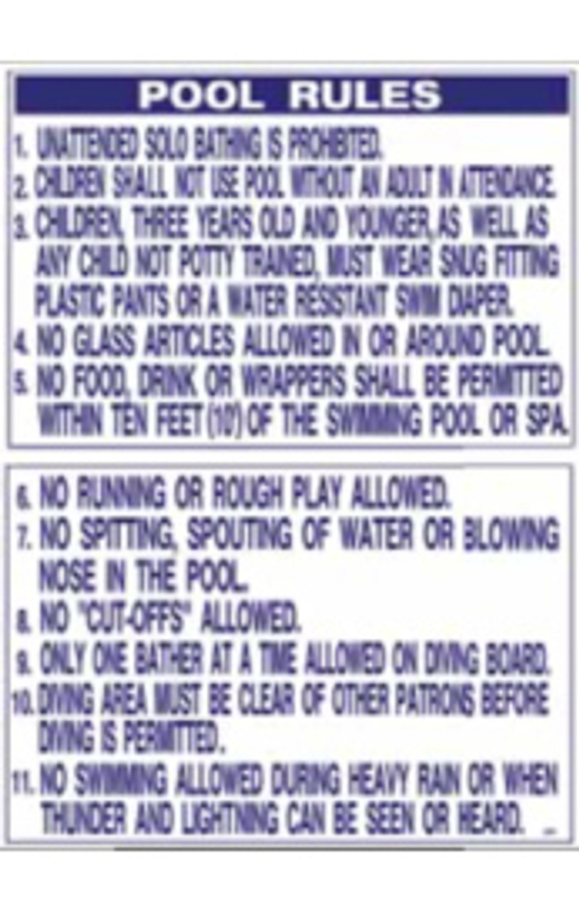 Pool Safety Sign - Pool Rules (GA Approved)