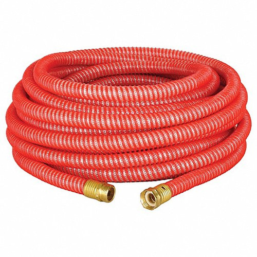 Tuff Guard Water Hose: TPE, 5/8 in Inside Dia., 50 ft Lg, 5/8 in MGHT x 5/8 in FGHT, Red
