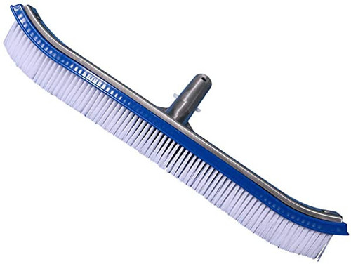 Curved Standard Wall Brush; 18 Inch, Blue Aluminum Back, White PVC Bristle