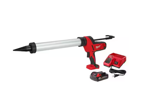 M18 18V Lithium-Ion Cordless 20 oz. Caulk and Adhesive Gun Kit Aluminum Sausage w/(1) 1.5Ah Battery, Charger
