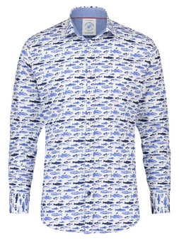 Shirt small fishes blue