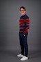 Striped Mountain Knit Navy / Red