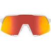 100% S3 Performance Sunglasses - White W/ Red Mirror Lens