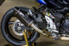 M4 Slip-On Exhaust System: 2015-2023 Suzuki GSX-S750/Z Models - MC36 Carbon Fiber Canister