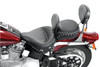 Mustang Wide Touring Solo Seat w/ Driver Backrest: 84-99 Harley-Davidson Softail Models