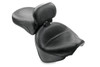 Mustang Wide Touring Two-Piece Seat w/ Driver Backrest: 00-11 Yamaha 1100 V-Star Classic/Silverado