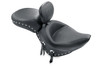 Mustang Wide Touring Solo Seat w/ Driver Backrest: 00-03, 05-15 Harley-Davidson Softail Models