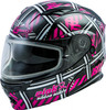 GMAX MD-01S Helmet - Pink Ribbon Riders w/ Dual Lens Shield - Black/Pink - XSmall