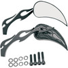 Drag Specialties Flame Teardrop Mirrors with Sculptured Stem: Harley-Davidson Models