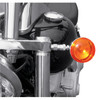 Drag Specialties Front Turn Signal Relocation Kit: 1980-2010 Harley-Davidson FX Models - Chrome