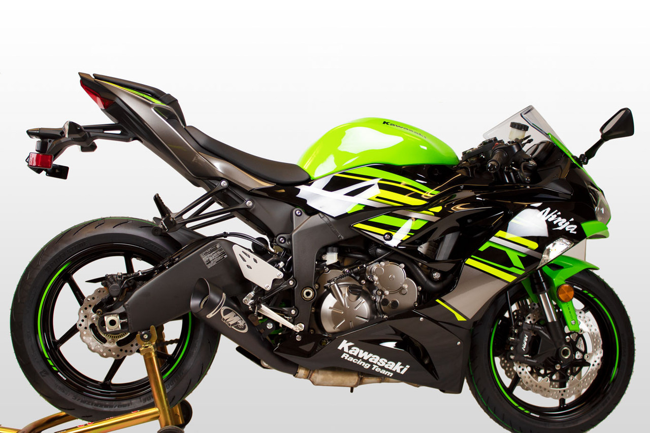 M4 09-21 Kawasaki ZX-6R/ZX636 GP19 Slip-On Exhaust- Black Canister