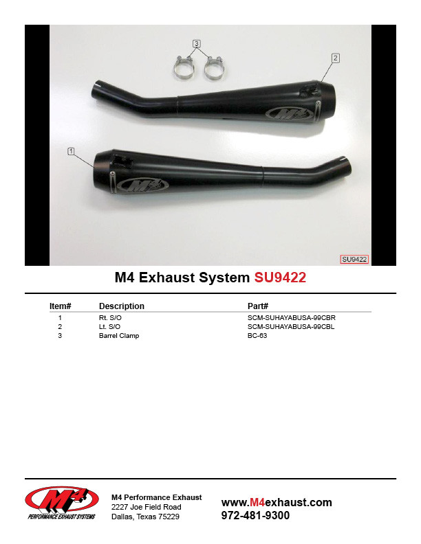 M4 02-07 Suzuki Hayabusa Retro Drag Dual Slip-On Exhaust - Black