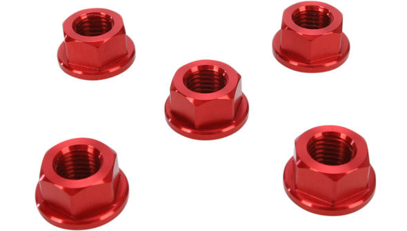 Driven Racing Sprocket Nuts - 5 Bolt - Red - M10X 1.25
