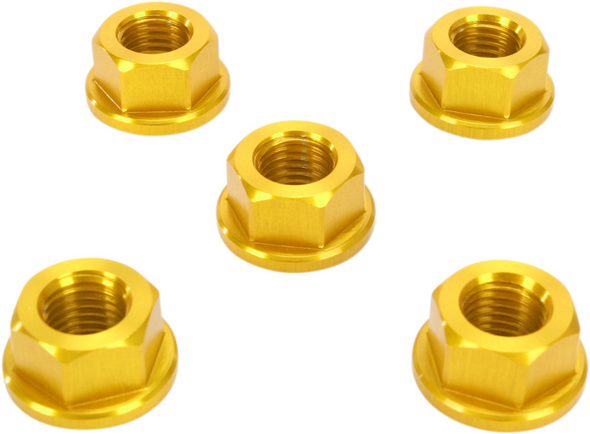 Driven Racing Sprocket Nuts - 5 Bolt - Gold - M10X 1.25
