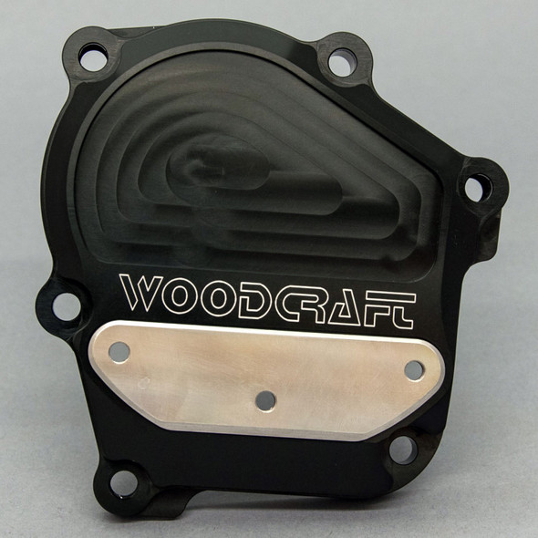 Woodcraft RHS Ignition Trigger Cover: 03-06 Kawasaki Ninja 636R/ZX6RR - Stainless Steel Pad