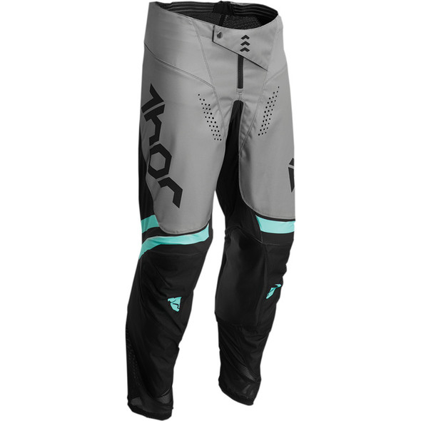 Thor Pulse Youth Pants - Cube - Black/Mint - Size 18 - 2903-2055