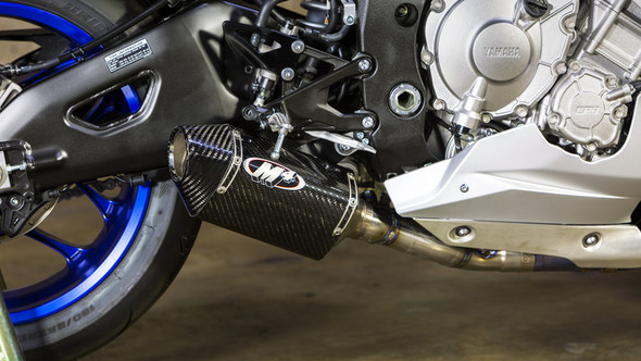 M4 15-26 Yamaha R1 Street Slayer Half System Exhaust - Carbon Canister - YA9944