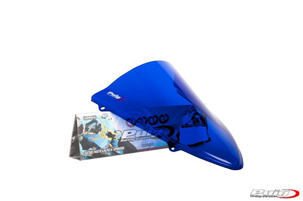 Puig Racing Windscreen: 08 - 12 Kawasaki Ninja 250R - Blue