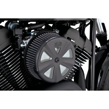 Vance & Hines Air Cleaner Cover: Harley-Davidson Models - Skullcap Crown - Black - 71019