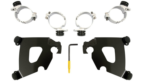 Memphis Shades Cafe Fairing Trigger-Lock Mounting Kit: 2006+ Harley-Davidson Dyna/Softail Models - MEB1994 - Black