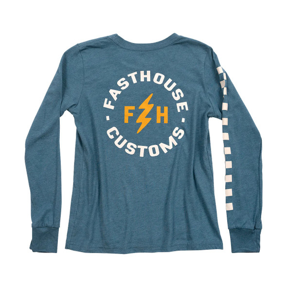 Fasthouse Youth Easy Rider Long Sleeve Tee - Heather Teal - Small - 843520199850