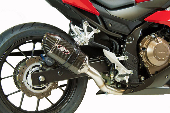 M4 16-26 Honda CBR500R Slip-On Exhaust - Carbon Canister