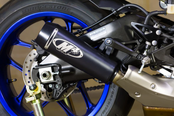 M4 15-26 Yamaha R1 GP2 Slip-On Exhaust - Black Canister