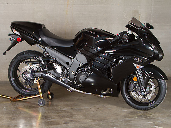 M4 12-26 Kawasaki ZX-14 GP Single Full Exhaust - Black Canister