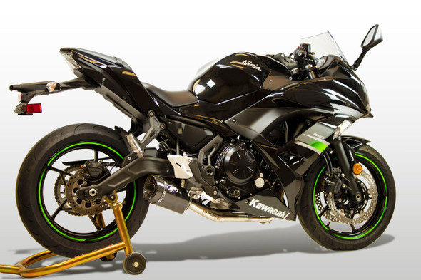M4 17-26 Kawasaki Ninja 650/Z650 Full System Exhaust - Carbon Canister