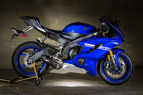 M4 06-20 Yamaha R6 X96 Stainless Piping Full Exhaust - Carbon Canister