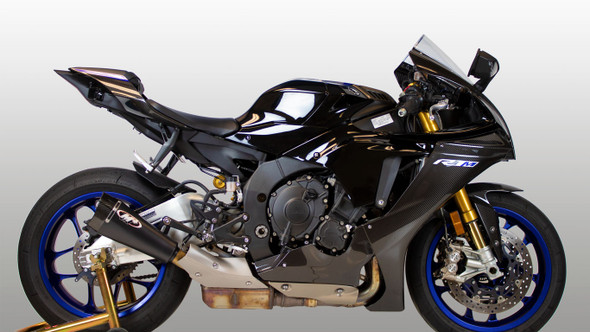 M4 15-26 Yamaha R1 RM1 Slip-On Exhaust - Black Canister