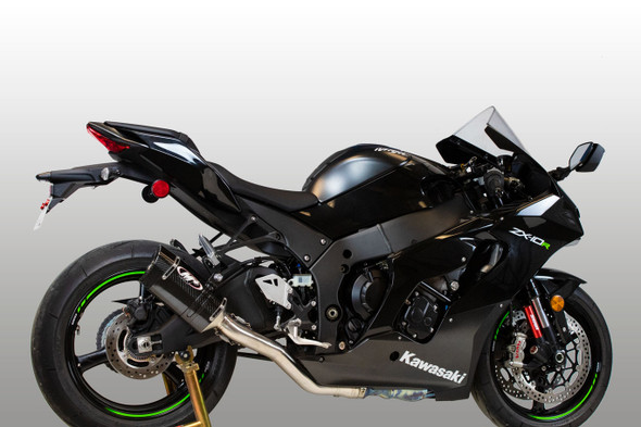 M4 21-26 Kawasaki ZX-10R Titanium Half Exhaust System - Carbon Fiber Canister