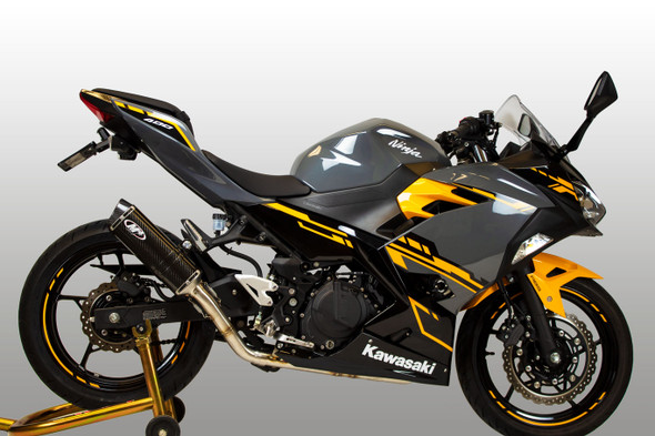 M4 18-26 Kawasaki Ninja 400/500/Z400 Full Exhaust - Carbon Canister