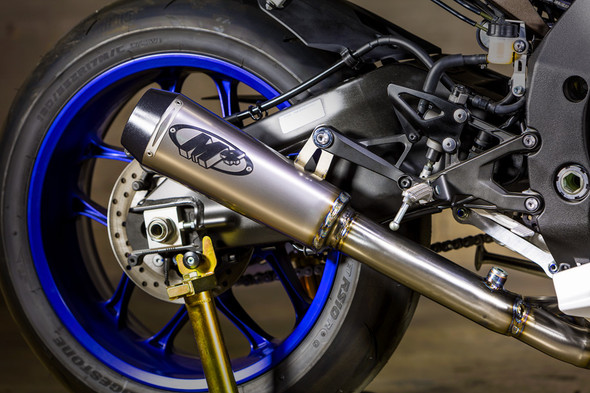 M4 15-19 Yamaha R1 GP2 Titanium Piping Cat Eliminator Slip-On Exhaust - Titanium Canister