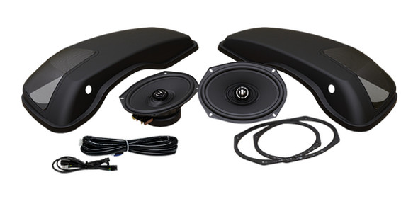 Hogtunes Saddlebag Lid and XL Speaker Kit: 2014+ Harley-Davidson Touring Models - 692-XL LID-RM