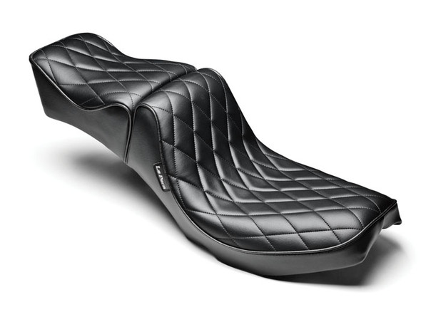 Le Pera Series II Regal 2-Up Diamond Seat: 64-84 Harley-Davidson Softail Models