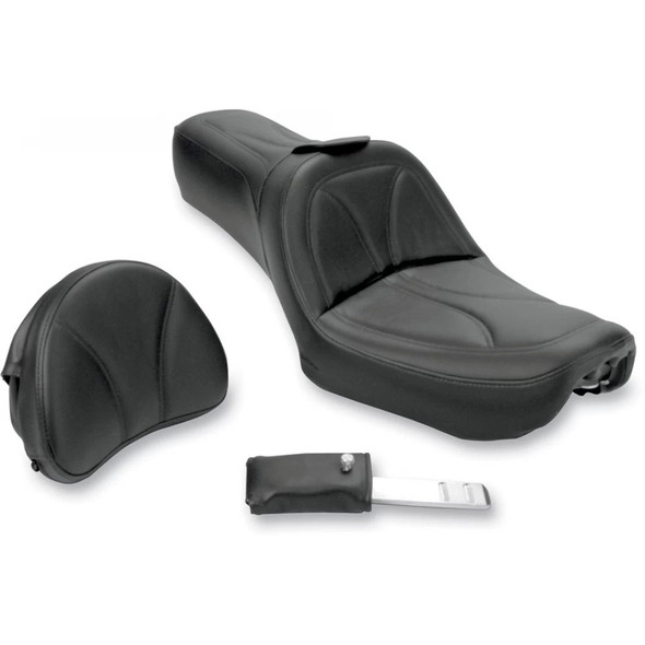 Saddlemen King 2-Up Seat with Driver's Backrest: 04-05 Harley-Davidson Dyna Models