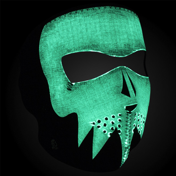 ZAN Full Face Mask - Glow in the Dark Gray Skull