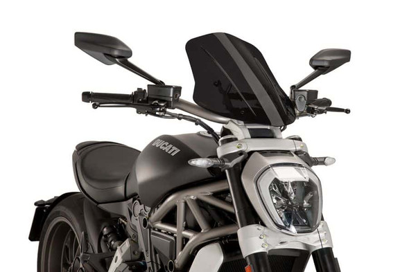 Puig New-Gen Adjustable Windscreen: 16-18 Ducati Models - 450 x 355 mm